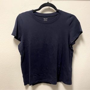 Madewell round neck tee navy size M